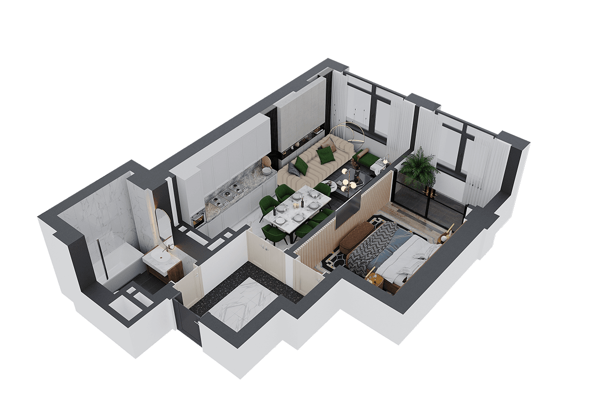 Планировка 1 комнатная №1