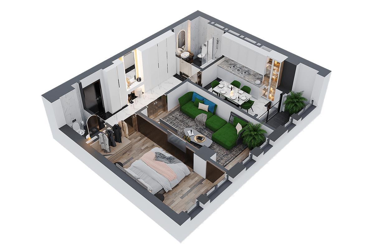 Планировка 2 комнатная №2