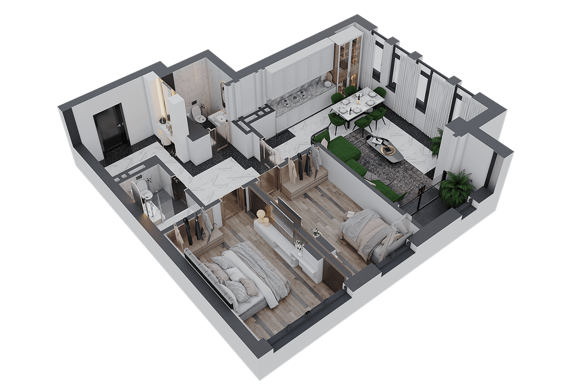 Планировка 3 комнатная №3