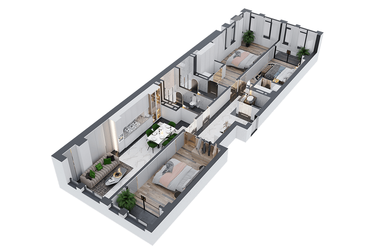 Планировка 4 комнатная №8