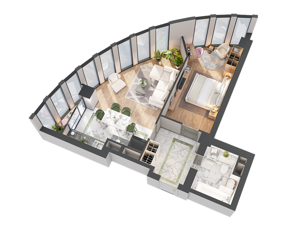 Планировка 1 комнатная №1