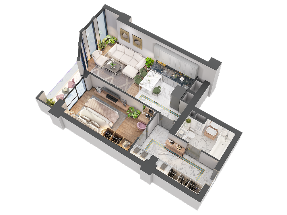 Планировка 1 комнатная №3