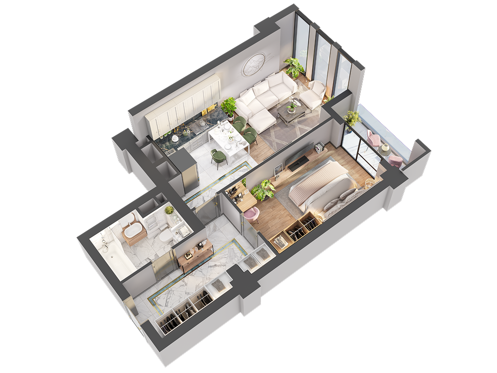 Планировка 1 комнатная №4